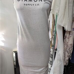 Diamond Supply Co. Gray Sheath Midi Dress